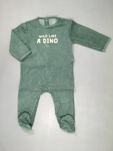 Pyjama velours kaki Dino, moins cher chez Petit Kiwi