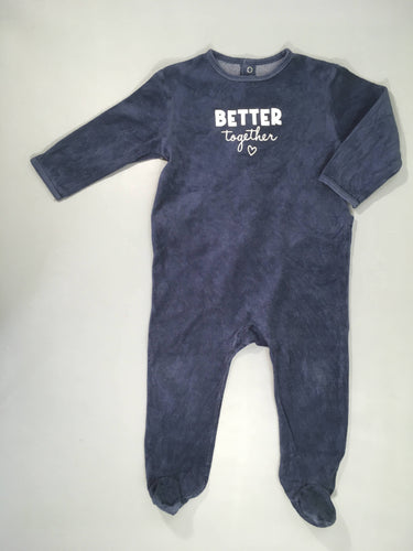 Pyjama velours bleu foncé Better, moins cher chez Petit Kiwi