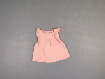 Blouse s.m rose pâle froufrous