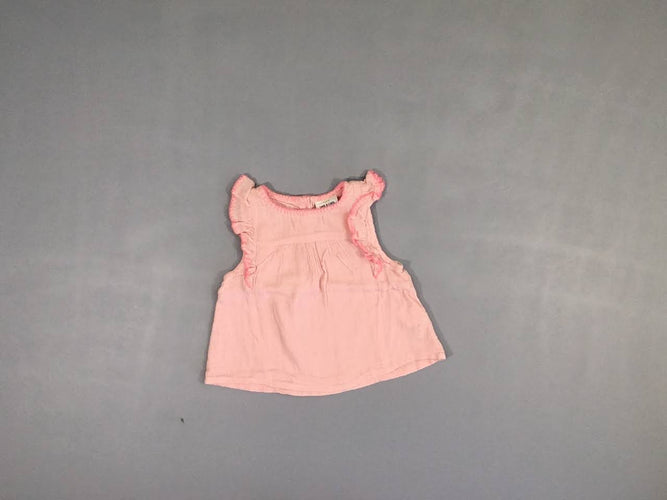 Blouse s.m rose pâle froufrous, moins cher chez Petit Kiwi