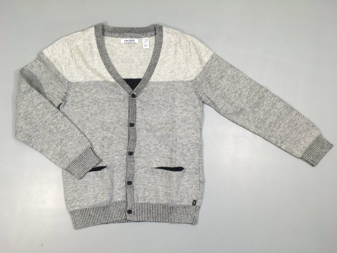 Gilet gris chiné poche chino avt, moins cher chez Petit Kiwi