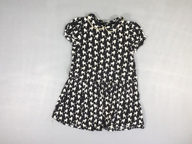 Robe m.c noire col chiens, moins cher chez Petit Kiwi