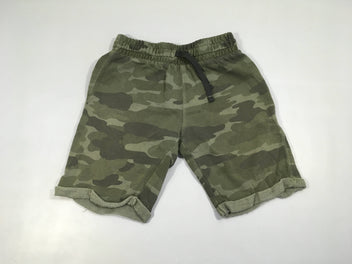 Bermuda molleton kaki motifs camouflage