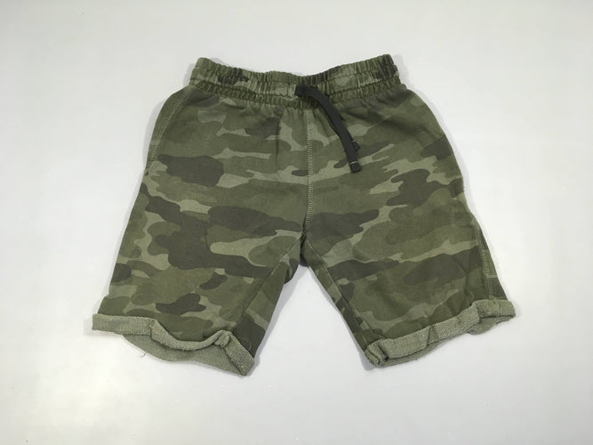 Bermuda molleton kaki motifs camouflage, moins cher chez Petit Kiwi