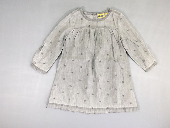 Robe m.l denim gris Maya, moins cher chez Petit Kiwi