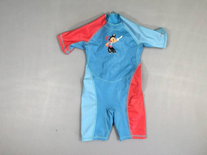 Combi anti-uv anti-froid bleu/rouge pirate, moins cher chez Petit Kiwi