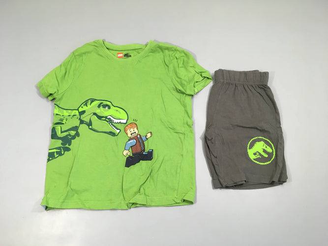 Pyjashort 2pcs vert lego jurrassic world, légèrement bouloché, moins cher chez Petit Kiwi