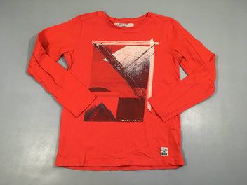 T-shirt m.l rouge motif abstrait