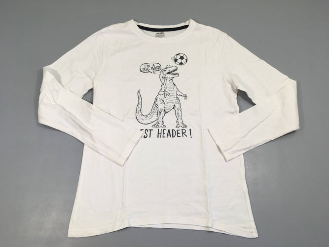 T-shirt m.l blanc dinosaure foot, moins cher chez Petit Kiwi