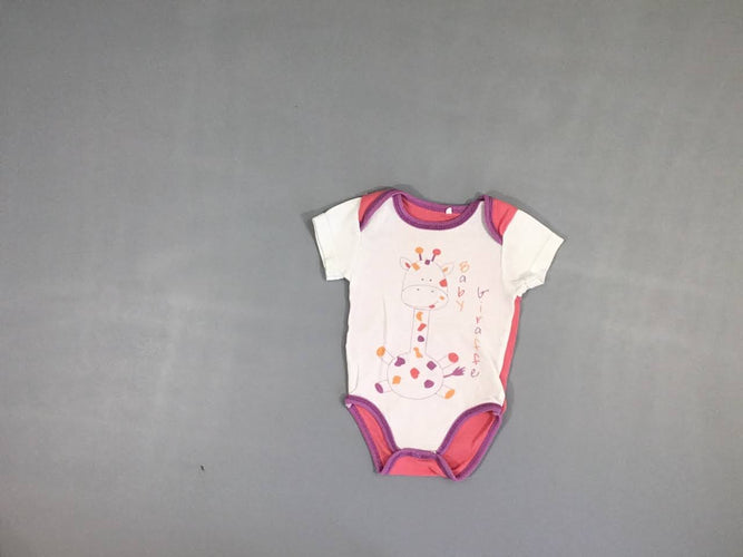 Body mc bc/rose/mauve girafe, moins cher chez Petit Kiwi