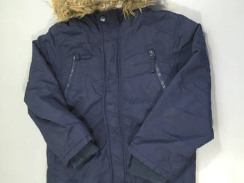 Veste zippée ouatinée bleu foncé à capuche