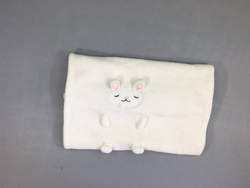 Couverture velours blanche lapin