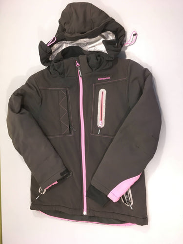 Veste de ski anthracite tirette rose Kilmanock, moins cher chez Petit Kiwi