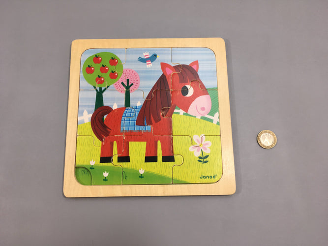 Planche puzzle bois cheval, moins cher chez Petit Kiwi