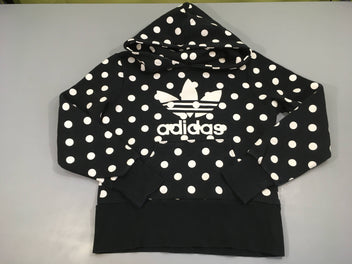 Sweat à capuche noir pois blancs Adidas