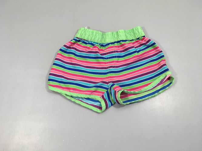 Short de plage vert rayé couleur, moins cher chez Petit Kiwi