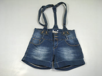 Short salopette en jean