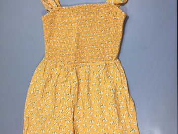 Robe s.m jaune fleurie s.moks