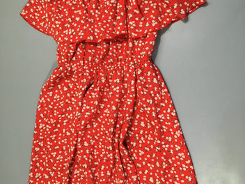 Robe m.c rouge fleurie paquerettes