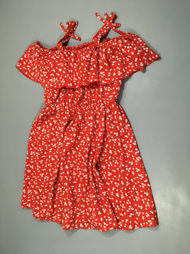 Robe m.c rouge fleurie paquerettes, moins cher chez Petit Kiwi