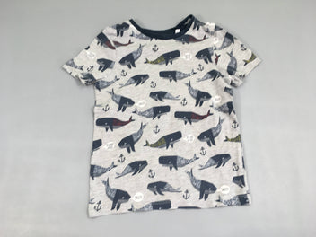 T-shirt m.c gris chiné baleine
