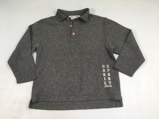 Polo texturé ml gris foncé chiné, moins cher chez Petit Kiwi