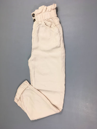 Pantalon fluide beige taille élastique, moins cher chez Petit Kiwi