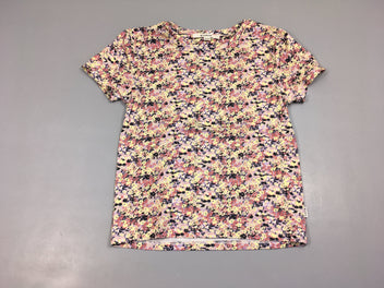 T-shirt m.c fleuri rose/jaune/mauve