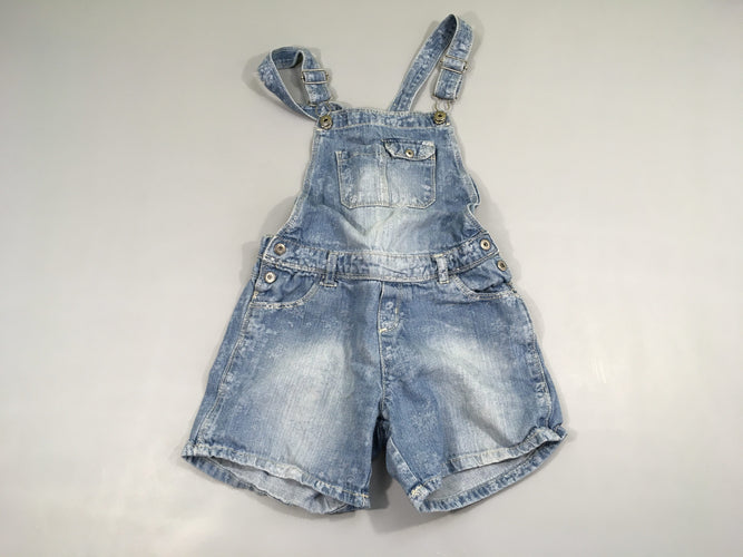 Salopette Short en jean effet délavé, moins cher chez Petit Kiwi