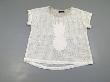 T-shirt m.c ajouré blanc ananas