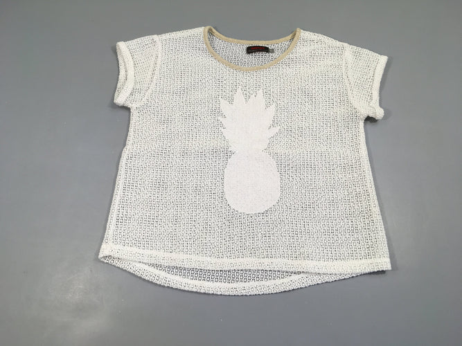 T-shirt m.c ajouré blanc ananas, moins cher chez Petit Kiwi