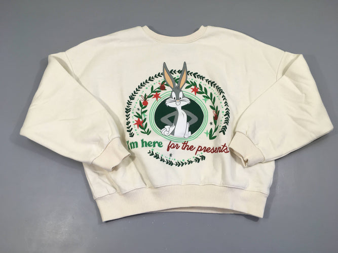 Sweat écru Bugs Bunny, moins cher chez Petit Kiwi