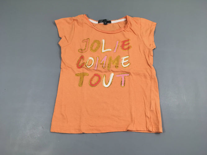 T-shirt m.c orangé Jolie, moins cher chez Petit Kiwi