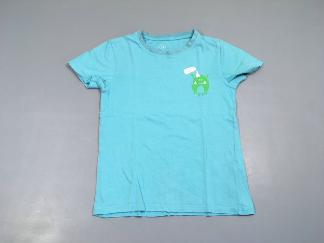 T-shirt m.c bleu monstre vert, moins cher chez Petit Kiwi