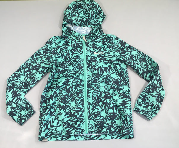 Veste extralight à capuche coupe vent turquoise motifs graffiti, moins cher chez Petit Kiwi