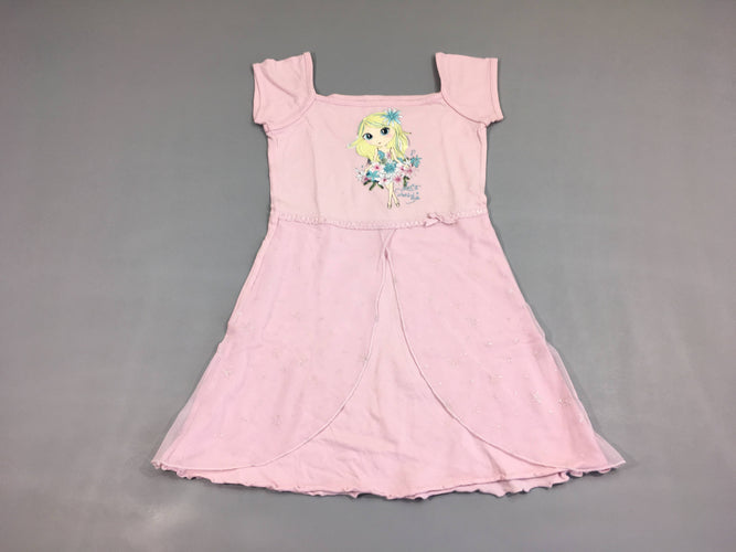 Robe de nuit m.c rose Fille tulle, moins cher chez Petit Kiwi