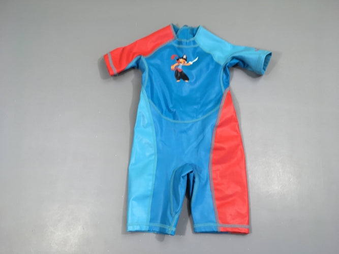 Combi anti-uv anti froid rouge/bleu pirate, moins cher chez Petit Kiwi