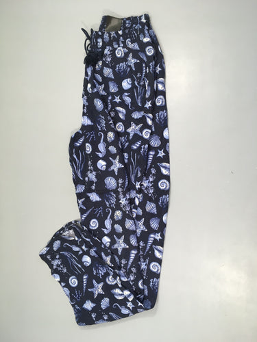 Pantalon léger bleu foncé coquillages, moins cher chez Petit Kiwi