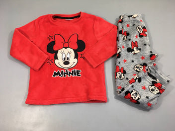 Pyjama 2pcs velours m.l rouge Minnie