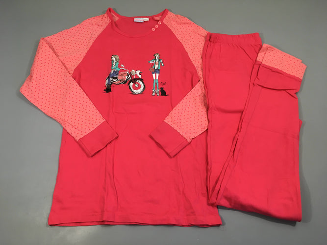 Pyjama 2pcs jersey m.l rose moto filles, moins cher chez Petit Kiwi