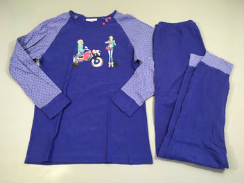 Pyjama 2pcs m.l jersey bleu moto filles