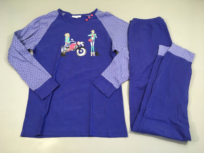 Pyjama 2pcs m.l jersey bleu moto filles, moins cher chez Petit Kiwi