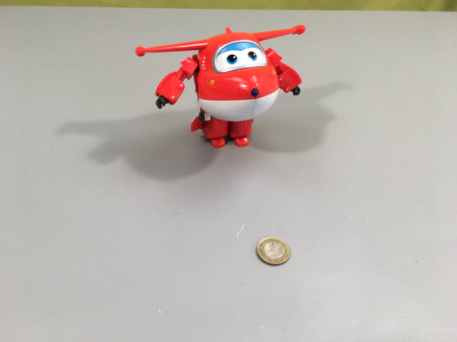 Avion robots transformable rouge Super Wings, moins cher chez Petit Kiwi