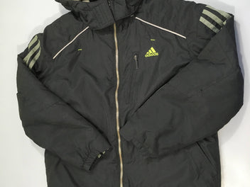 Veste zippée ouatinée noire à capuche amovible adidas doublé polar