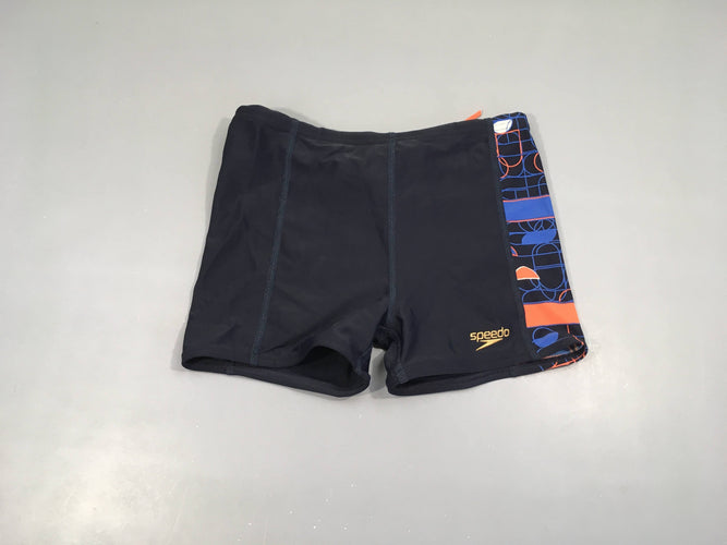 Maillot bleu foncé motifs bleu/orange Speedo, moins cher chez Petit Kiwi