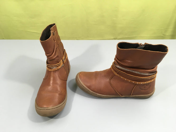 Bottines cuir brun, 35 Little David, moins cher chez Petit Kiwi