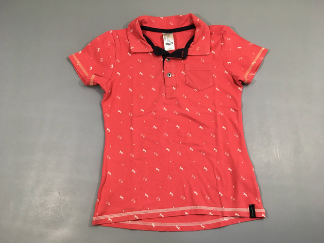 Polo m.c jersey rose vif chevaux, moins cher chez Petit Kiwi