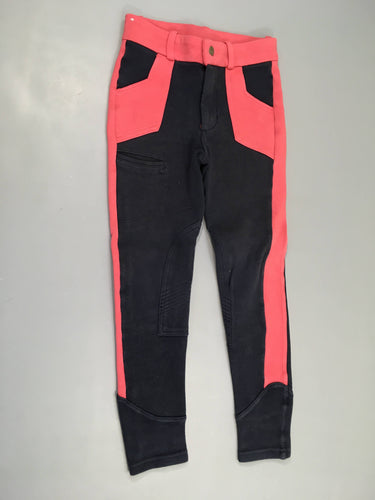 Pantalon équitation bleu marine/rose vif, moins cher chez Petit Kiwi