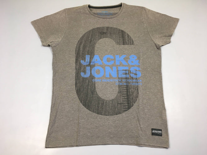 T-shirt m.c gris chiné jack&jones core, bouloché, moins cher chez Petit Kiwi