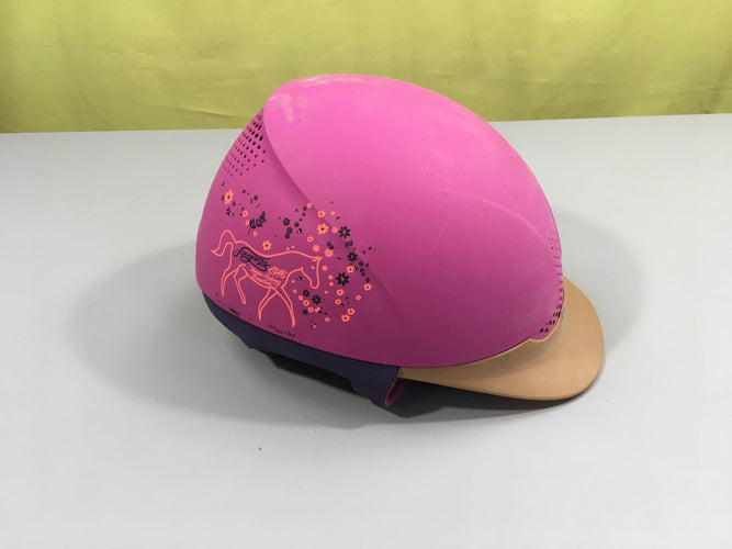 Casque d'équitation rose, 53-55cm, moins cher chez Petit Kiwi